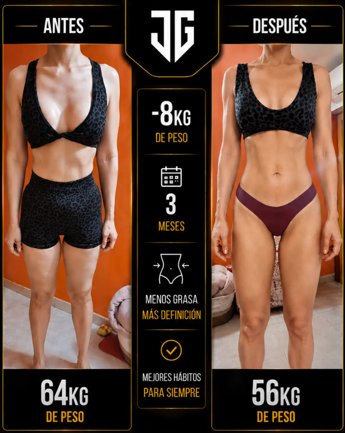 Transformación — −8kg en 3 meses